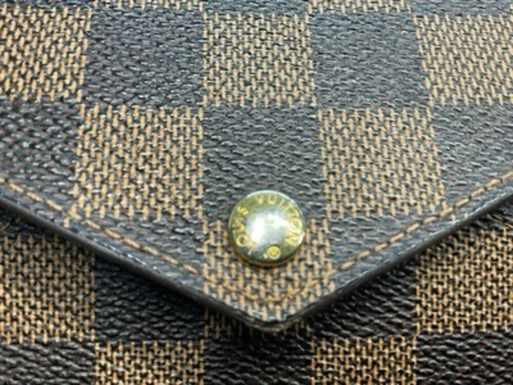 Louis Vuitton Authentic Brown Black Check Origami Long Wallet
